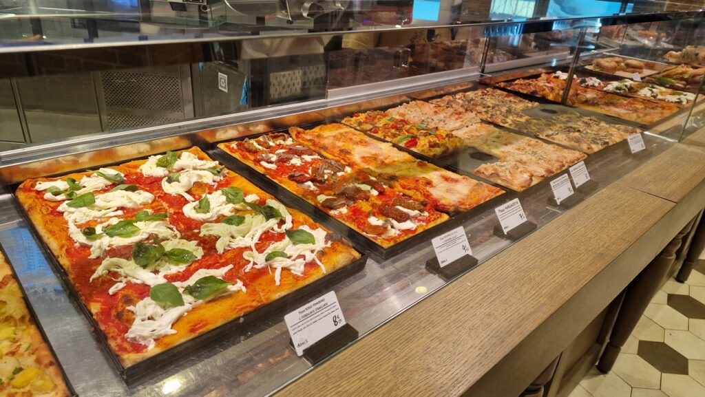 Bonci pizza kínálat Fiumicino