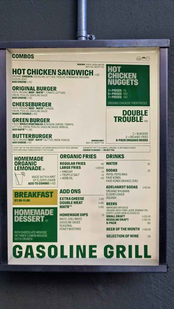 Gasoline Grill menü és árak 2026