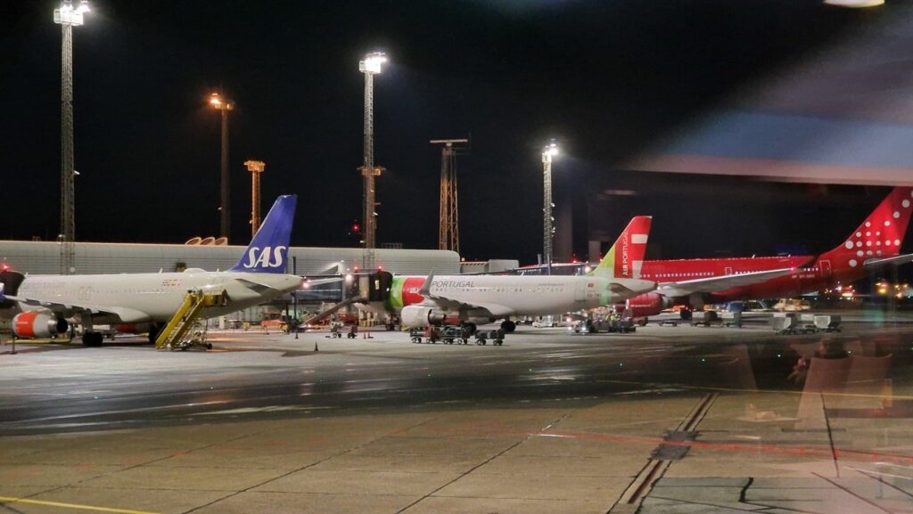 Koppenhága repülőtér repülőgépek