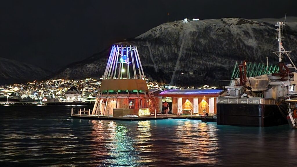 Pust szauna, Tromsø, sötétben