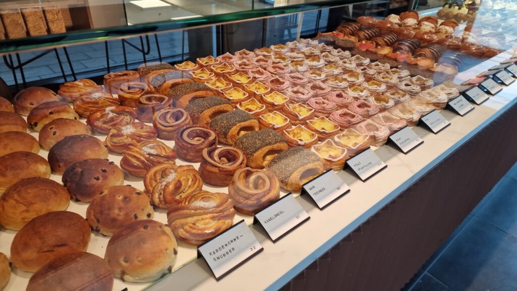 Andersen pékség Koppenhága pult