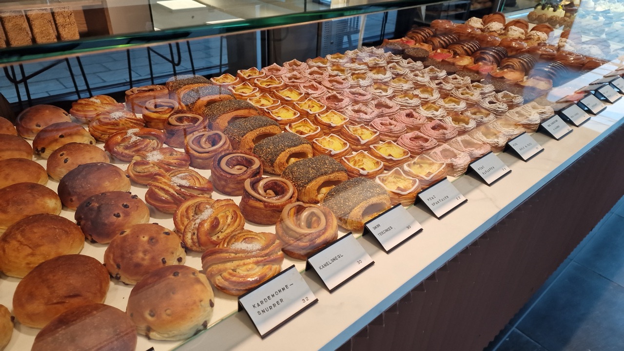 Andersen pékség Koppenhága pult