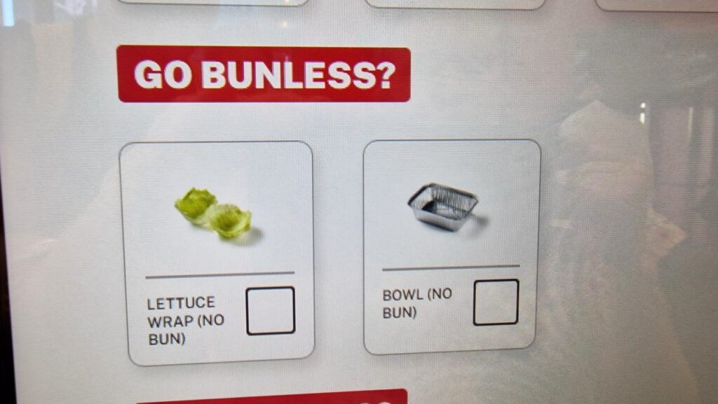 Five Guys zsemle nélküli burgeropciók